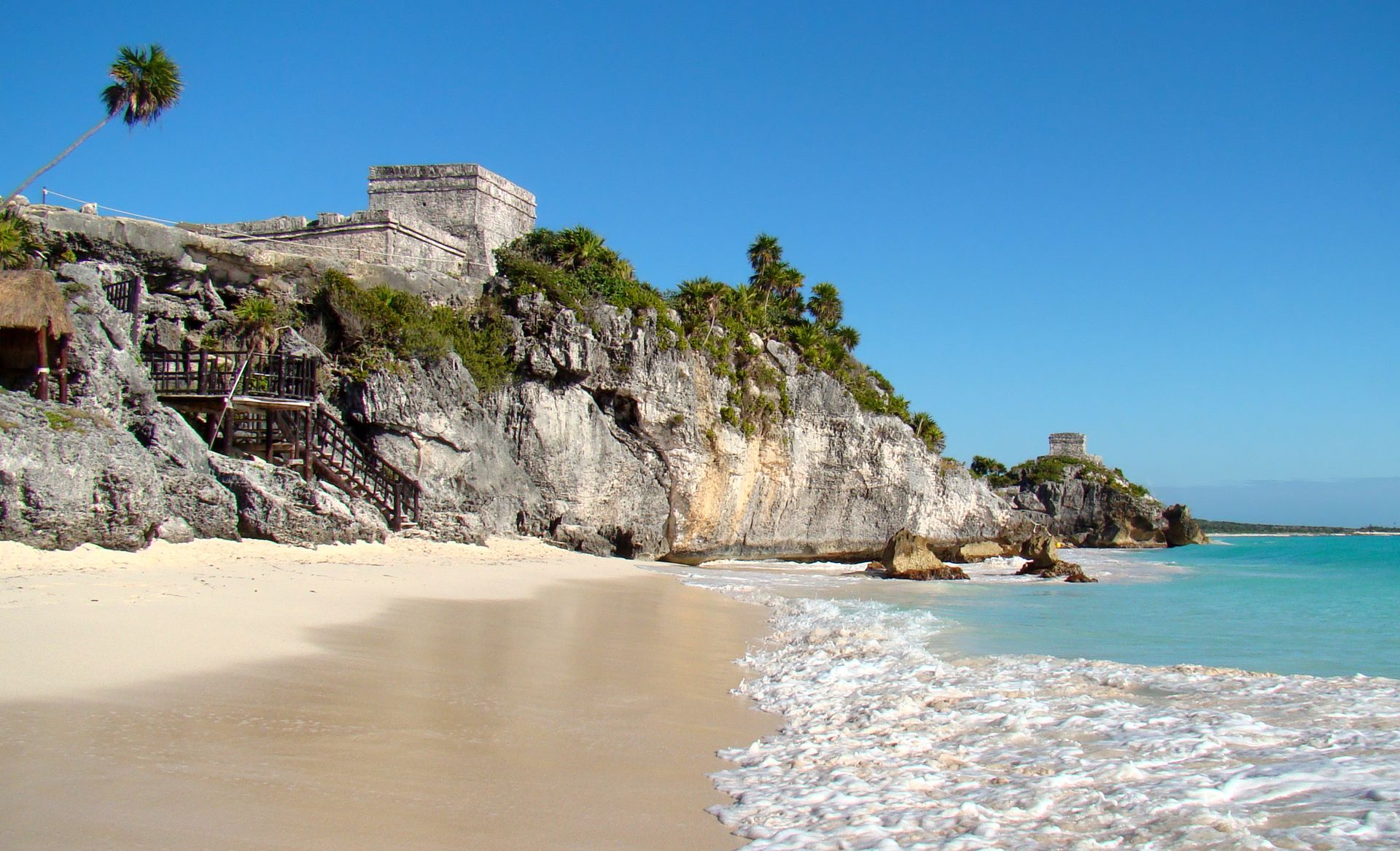 El Castillo temple on a cliff above the Caribbean