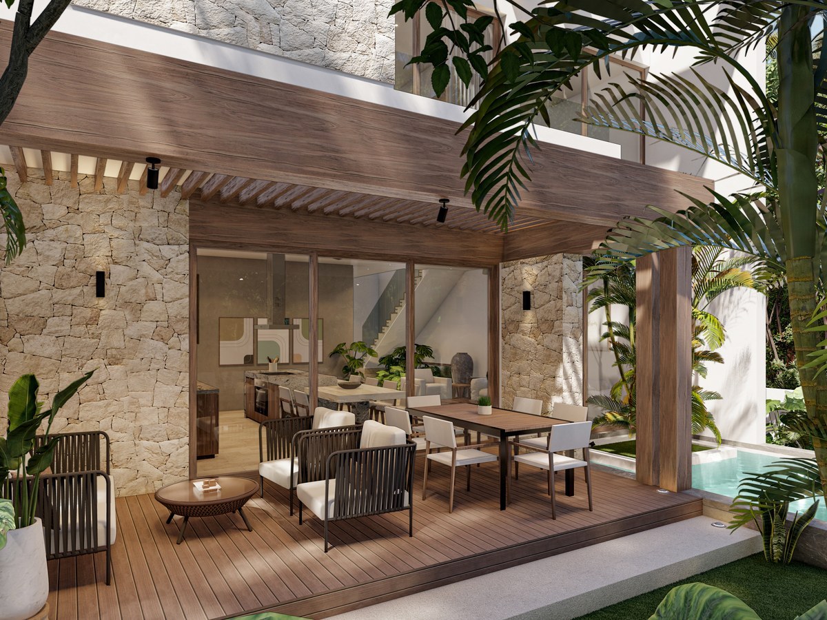 Render of the Tucán villa covered terrace